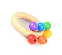 Xiuganpo Infant Rattle Toy Cute Design Solid Wood Shaker Rattle for Early