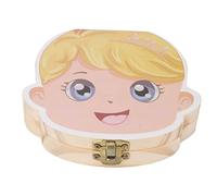 Xiuganpo Kids Tooth Storage Holder Safe Wooden Baby Tooth Box with Individual Holes Children's Keepsake Box to Cherish Growing Moments (Girl)