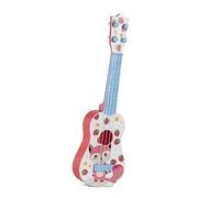 Xiuganpo Kids Ukulele, 4 String Playable Toy Ukulele, Plastic Cartoon Guitar with Easy Press Keys for Children Boys Girls (Strawberry Fox Pattern)