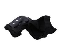 Xiuganpo Knee Support Elbow Protectors Wrist Guards for Children Outdoor Sports, 6pcs/set Solid Breathable Protection for Roller Skating, Cycling, 4-16 Years Old (Black)