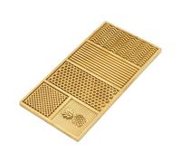 Xiuganpo Large Trays, Brass Ice Tray with Beehive Wave Pattern, Food Safe, with Beech Wood Box, Classic Party Cocktails Clean and Simple, for Drinks, Coffee, and Cocktail