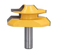 Xiuganpo Lock Miter Router Bit 45 Degree 1/2in Shank Carbon Steel | Alloy Blade Woodworking Tenon Cutter Anti Backlash for CNC Handheld Desktop Milling Machines for MDF Plywood Particle Board