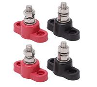 Xiuganpo Long Lasting Battery Terminal Blocks 12V 24V Power Distribution Terminal Block with Brass Gaskets, 4 Pack Battery Stud Junction Block for Solar, Ships