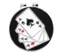 Xiuganpo Magnetic Hat Clip Ball Marker Elegant Zinc Alloy Design for Golfing on the Course 1.06 X 0.79in (Playing Card)