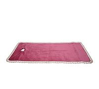 Xiuganpo Massage Table Cover, Pillow Hole Floral Design Skin Friendly Fabric SPA Bed Sheet Beauty Salon Cover with Pillow Hole for Professional Salon SPA (Purplish Red)