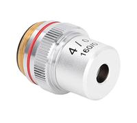 Xiuganpo Microscope Objective 4x, Achromatic Lens 0.10NA Thread Brass Construction Chrome Plated Shell with Multi Coated Optics for Biological Microscopes Laboratory Education Use