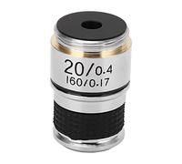 Xiuganpo Microscope Objective Lens, 20X Achromatic Magnification High Transmittance Film 20X Objective Lens, with Chrome Plated Brass Casing for Fiber Steel Ceramic