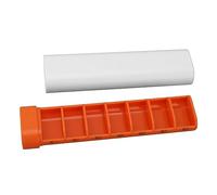 Xiuganpo Mini 7 Day Organizer, Portable Box with Compartments for Vitamin Supplements, Convenient Size for a Lifestyle, ABS Material (White Orange)