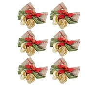 Xiuganpo Mini Bow with Bells Happy Vibes Durable Metal Bow for Home Office 50 Pieces