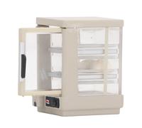 Xiuganpo Miniature Food Display Cabinet, Lifelike Dollhouse Bread Cabinet Plastic Construction Lightweight Portable with Insulated Store Display for Dollhouse Decor Miniature Bakery Case Br