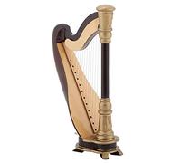 Xiuganpo Miniature Harp Replica Musical Model for Christmas and Birthday Home Decoration for Kids or Friends Musicians Basswood 4.5 * 8.5 * 14 Cm