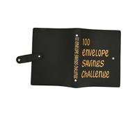 Xiuganpo Money Saving A5 Budget with Cash Envelope for Adults - PU Leather 100 Envelope Money Saving for Debt Repayment (Black)