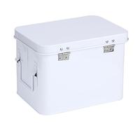 Xiuganpo Multifunctional Box for Family Emergency Use Portable Storage Organizer 2-Layer Iron Durable White 20.4x15.5x15.9cm