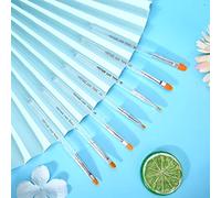 Xiuganpo Nail Art Brush Set Exquisite Glitter Pattern Drawing UV Gel Pen For Professional Nail Salon 7 Pcs Transparent Handle Nylon Brushes For Household (Transparent)