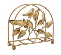 Xiuganpo Napkin Holder for Table, Rustic Leaf Bird Tissue Holder, Vintage Gold Dining Table Decor with Farmhouse Style, Ideal for Home Kitchen
