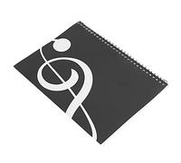 Xiuganpo Notebook for Music Notation, 50 Pages Stave Notebook for Song Writers, Black Note Cover (Black musical note pattern)