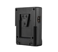 Xiuganpo Npf Battery to V Mount Lock Adapter Converter Plate for NP F970 F750 F550, Dual Slot Extender with USB A, Type C, DC, D Tap Outputs, ABS Design, for LED Lights and Cameras