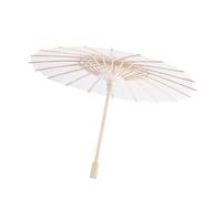 Xiuganpo Paper Umbrella White School Decor DIY Hand Painting for Kindergarten Parent-Child Activities and Classroom Exercises, Vintage Look Wooden Rib (Diameter 30cm / 11.8in)
