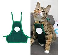 Xiuganpo Pet Apron Breathable Fabric Cute Design Scarf for Pets Eating and Drinking Cotton Polyester Comfortable 1 Unit (Green)