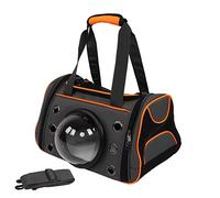 Xiuganpo Pet Carrier, Breathable Handbag Design with 9 Vent Holes Cat Carrier, Dog with Adjustable Shoulder Strap and Transparent Window for Car Travel Railway Airline Flights (Large)