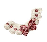 Xiuganpo Pet Collar, Comfortable Cute Bow Keep Clean Knitted Decorative Cat Bib for Decoration (L (30-35cm))