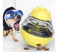 Xiuganpo Pet Food Dispensing Ball Bite Resistant Interactive Puzzle Toy for Dogs Slow Feeding 1 Unit (Yellow)