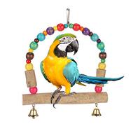 Xiuganpo Pet Swing Toy Original Wood Material Safe and Practical Toy for Small and Medium Colorful Beads Training Supply
