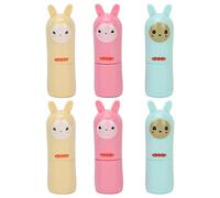 Xiuganpo Pink Yellow Green 6Pcs Lip Balm Tube Kit DIY Empty Cartoon Animal Shape Makeup Tools for Homemade Lipstick, Portable Mother Wife Girlfriend