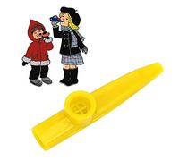 Xiuganpo Plastic Mini Portable Kazoo Saxophone Sound Instrument for Guitar Ukulele Accompaniment, Durable and Compact for Traveling, Red/Green/Yellow (Yellow)