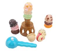 Xiuganpo Plastic Stacking Ice Cream Toy Balancing Game for Kid Child, Colorful Safe Plastic Ice Cream Toy Set for Developing Hand-Eye Coordination, Ideal Children