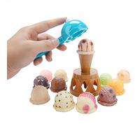 Xiuganpo Plastic Stacking Ice Cream Toy Balancing Game for Kid Child, Colorful Safe Plastic Ice Cream Toy Set for Developing Hand-Eye Coordination, Ideal Children