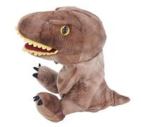 Xiuganpo Plush Dinosaur Hand Puppet, Soft Dinosaur Animal Puppet with Movable Mouth, Special Tension Bands with Interactive Design, Ideal for Kids, Adults & Stage Plays (Brown)