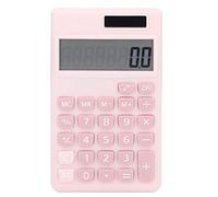 Xiuganpo Portable 8 Digit Candy Color Solar Battery Dual Power Calculator with Large LCD Display High Sensitivity ABS Material Lightweight Mini Design Suitable for Business School Use (Pinkish)