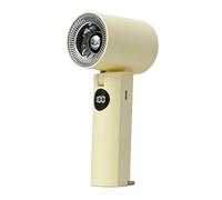 Xiuganpo Portable Handheld Fan, USB Rechargeable with Digital Display and Turbine Wind Design, Compact Folding, for Home Office Travel (Gold)