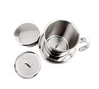 Xiuganpo Practical Stainless Steel Vietnamese Coffee Drip Filter for Office Business Trip Black (Silver)