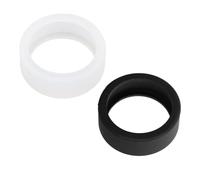 Xiuganpo Premium Silicone Smart Ring Protector Cover High Elastic Scratch Resistant Skin Friendly Black and White Fit for All Smart Rings Reusable (M)