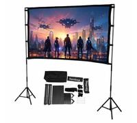 Xiuganpo Projector Screen, 84 Inch Outdoor Portable Projection Screen 16:9 Lightweight Sturdy Tripod Stand with Foldable Washable Polyester Fabric Carry Bag for Camping Home Backyard Movie
