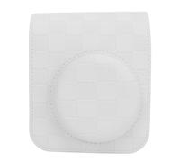 Xiuganpo PU Leather Camera Bag Protective Case for Mini 12 Vintage Style Travel Storage Cover Bag with Shoulder Strap (White)