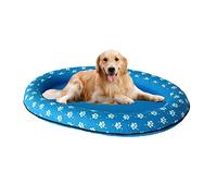 Xiuganpo PVC Pipe Inflatable Dog Pool Float Boat, Folding Pet Swimming Pool Raft for Small Large Dogs, 140 * 96cm, Suitable for Dogs Under 40kg, Safe with Cooling Holes on Hot Summer Days