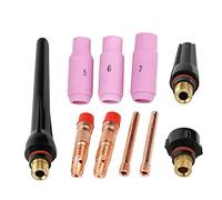 Xiuganpo Quality TIG Ceramic Nozzle Collet Body Back Cap Pack for WP-17/18/26 TIG Welding Torch Essential for Welding Jobs 10pcs (10pcs)