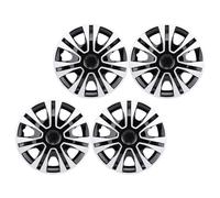 Xiuganpo Rad Margin Cover, Decorative Universal Adaptation Snapp on 4PCs 16 Inch Hub Caps Set Shock -tight for for R16 Tires (Silver Black)