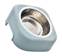 Xiuganpo Raised Pet Bowl with 8 Degree Tilt Design for Reduced Cervical Pressure, Detachable Elevated Food Dish for Cats and Dogs, Stainless Steel, Easy to Clean (Blue)