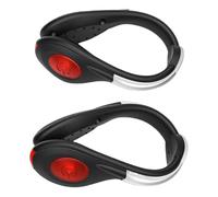 Xiuganpo Rechargeable LED Shoes Clamp Lights with Real Time Charging Indicator for Running Cycling Walking Activities 1 Pair (Red)