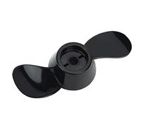 Xiuganpo Replacement Durable 2 Blade Propeller for 12V 24V Engines Black, High Efficiency Easy Installation for 18lbs Outboard Propeller