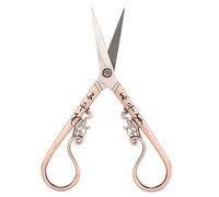 Xiuganpo Retro Paper Fabric Cutting Scissor with Incisive Vane/Wing for Quick Thread Cutting for DIY 5.5 X 2.3in Sewing, Needlework (Rose Gold)