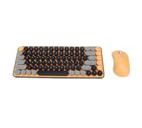Xiuganpo Retro Wireless Keyboard and Mouse Combo, Bluetooth 2.4G RGB Backlit Keyboard with Round Keycaps for OS X, 85 Keys USB Computer
