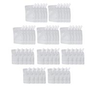 Xiuganpo Reusable Drink Pouches, 50pcs 100ml 150ml Proof Transparent Plastic Flask Drink Bag with 2pcs Funnel for Movie Nights Hiking Camping Barbecuing Skiing Tailgating Pool Lounging