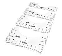 Xiuganpo Reusable T-Shirt Ruler Guide for Designing Precision, 4PCS Alignment Tool for Adult Youth Toddler Infant, Transparent Garment Measuring Ruler Set