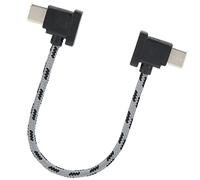 Xiuganpo Right Angle Type C to Type C Data Cable for Air 2/Mini 2, Fast Transfer Nylon Braided 5.9in Black Gray Texture Cable for Drone Remote Controller, Small Lightweight Design for Flying Fun