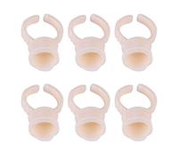 Xiuganpo Ring Cups, 100pcs Plastic Adjustable Finger Holder for Eyelash Glue and Microblading Pigments, Disposable Ring Cups with Three Size Options S M L for Permanent Makeup Artists and (Silicone
